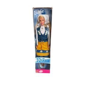 1998 Riviera Barbie Doll Blue Floral Dress Short Hair Special Ed New Wrong Box